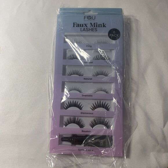 BFY Cosmetics Faux Mink Lashes 6 Pack with Glue - Black - Picture 4 of 5
